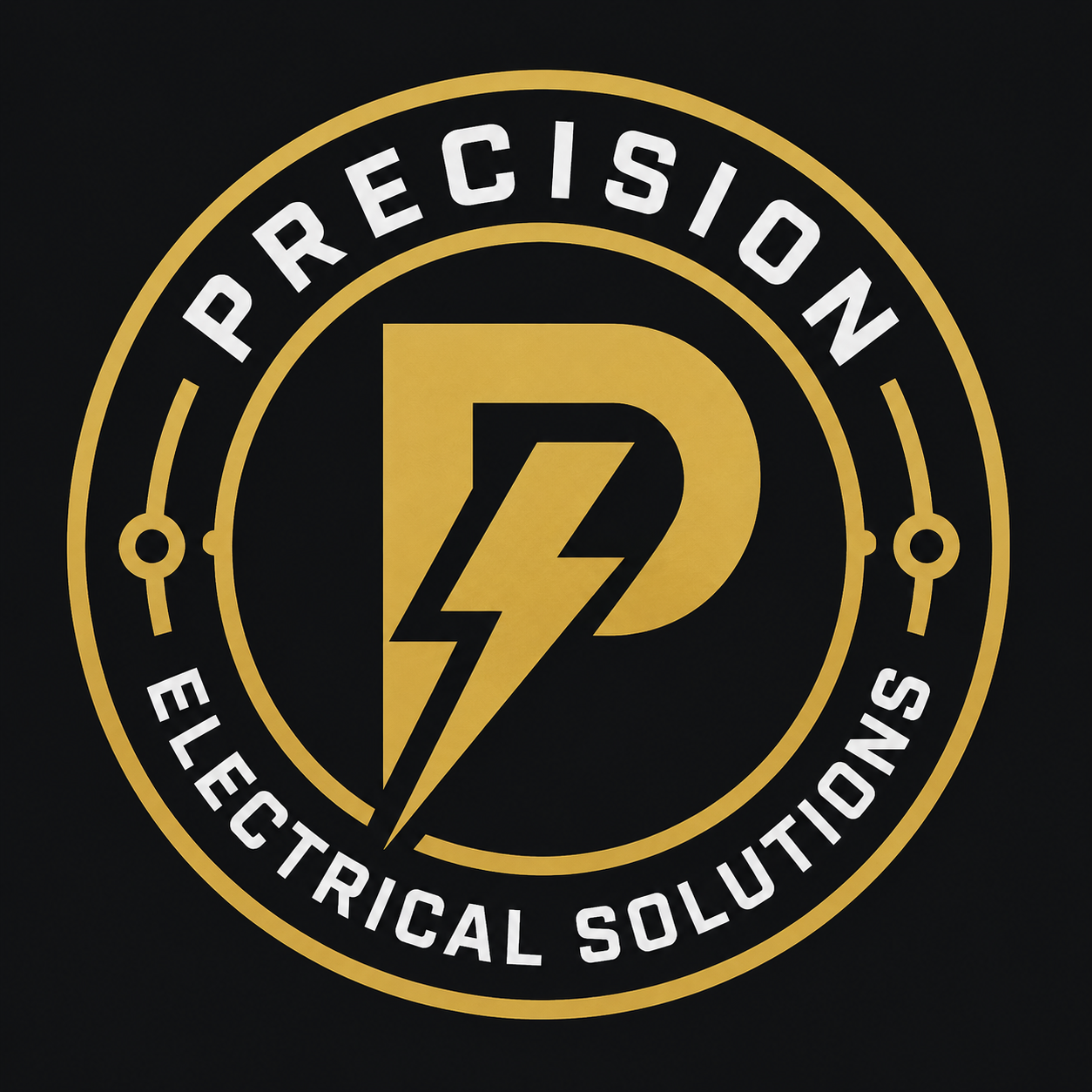 Precision Electrical Solutions gold lightning logo