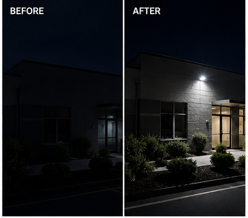 Commercial security lighting — before and after